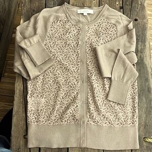 LOFT taupe cardigan S